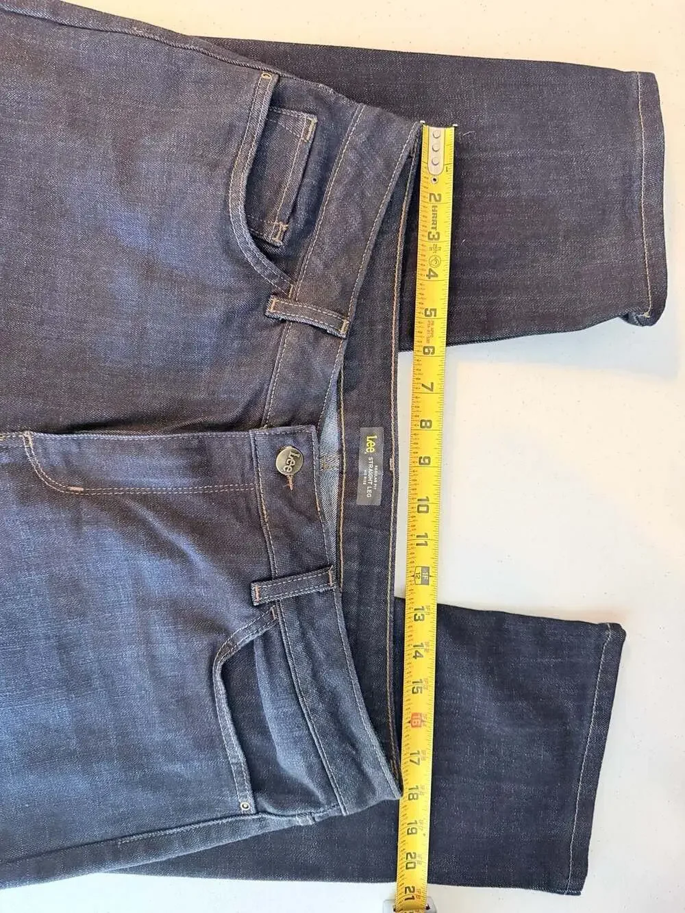 Lee Women's Regular Fit Straight Leg Mid Rise Jeans Dark Wash Size 18 Short  KD